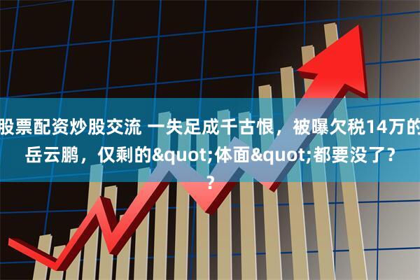 股票配资炒股交流 一失足成千古恨，被曝欠税14万的岳云鹏，仅剩的"体面"都要没了？